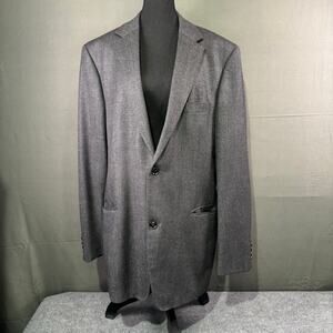 Hugo Boss Blazer Men’s 44L 100% Virgin Wool Ermenegildo Zegna Cloth Herringbone
